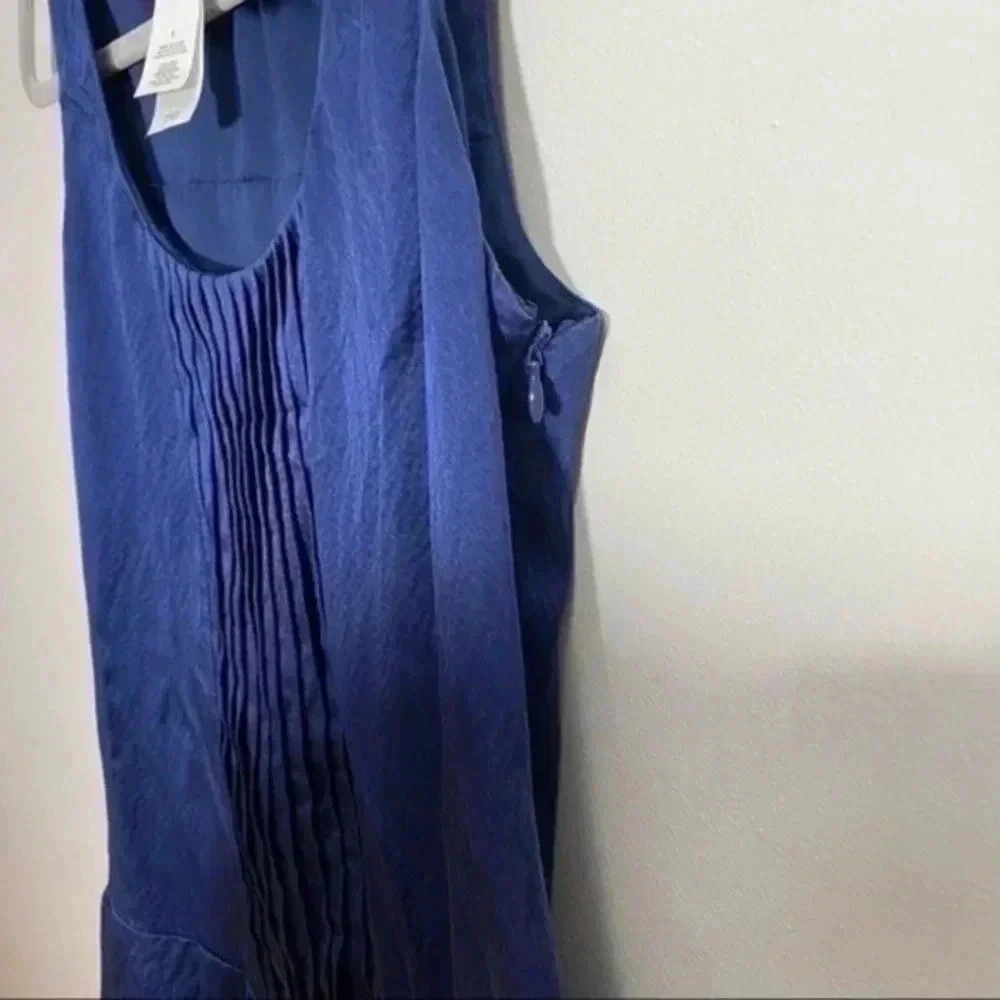 Laundry by design blue sleeveless 100% silk dress 4 - Picture 3 of 5